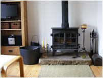 Wood burner in Scar's living room